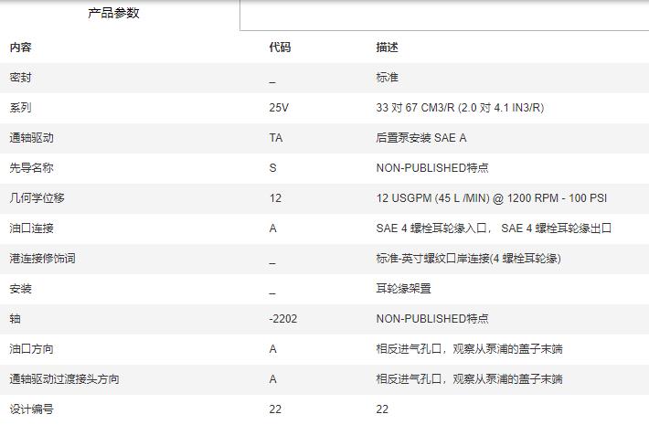 VICKERS叶片泵25VTAS12A-2202AA22R系列