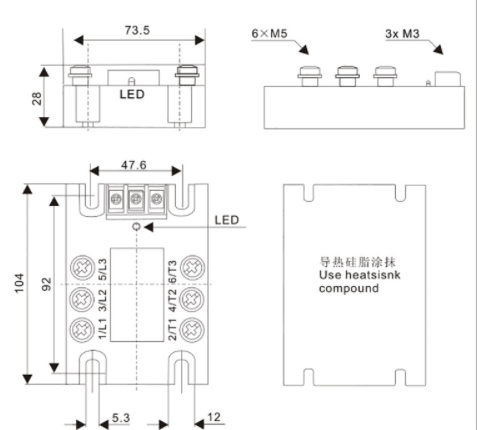中国LDG三相电机正反转固态继电器SSR-RR2A48D550