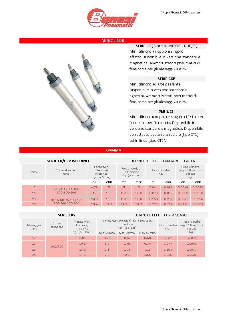 意大利bonesi气缸CK系列