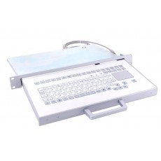 GETT 紧凑型铝箔覆盖内置键盘位于1U 19英寸抽屉中系列